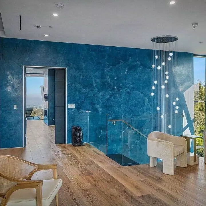 Light Blue Stucco Lamundo Mansion
